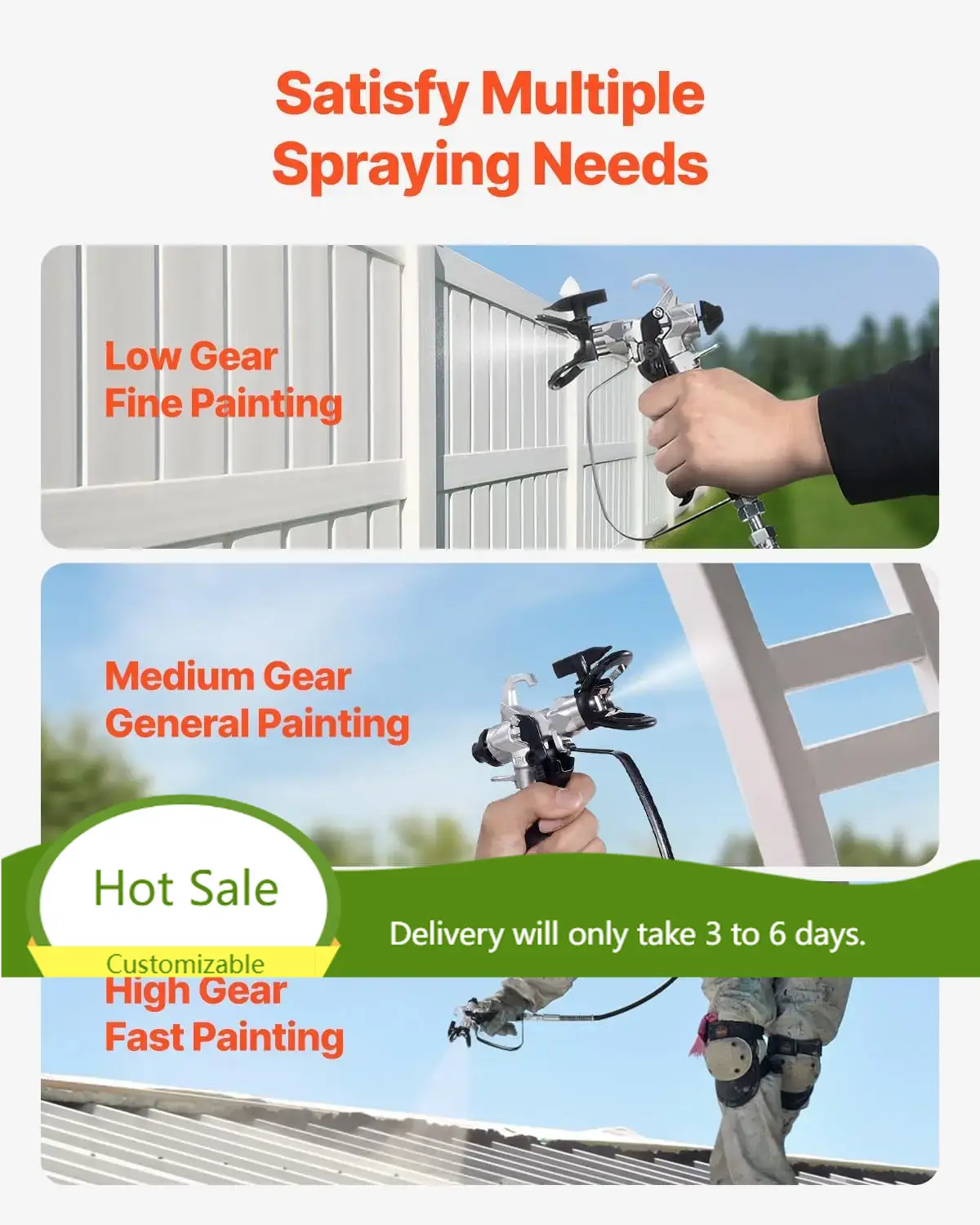 Airless Paint Sprayer 3000Psi - 750W Stand Airless Paint Sprayer, 3000PSI