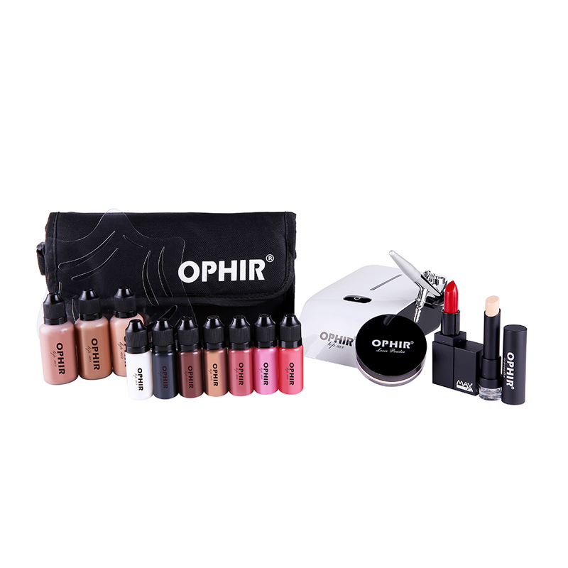 Airbrush Kit Compressor - OPHIR Pro Makeup Set 0.3mm Airbrush