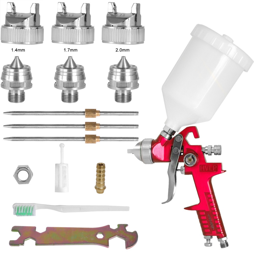 Hvlp Spray Gun Gravity Feed - 1.4mm 1.7mm 2.0mm Professional HVLP Spray