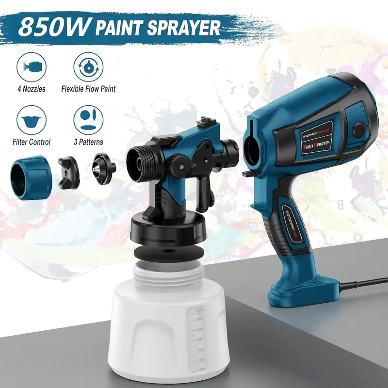 Electric Paint Sprayer 800W - 800W 1400ml Electric Spray Gun HVLP