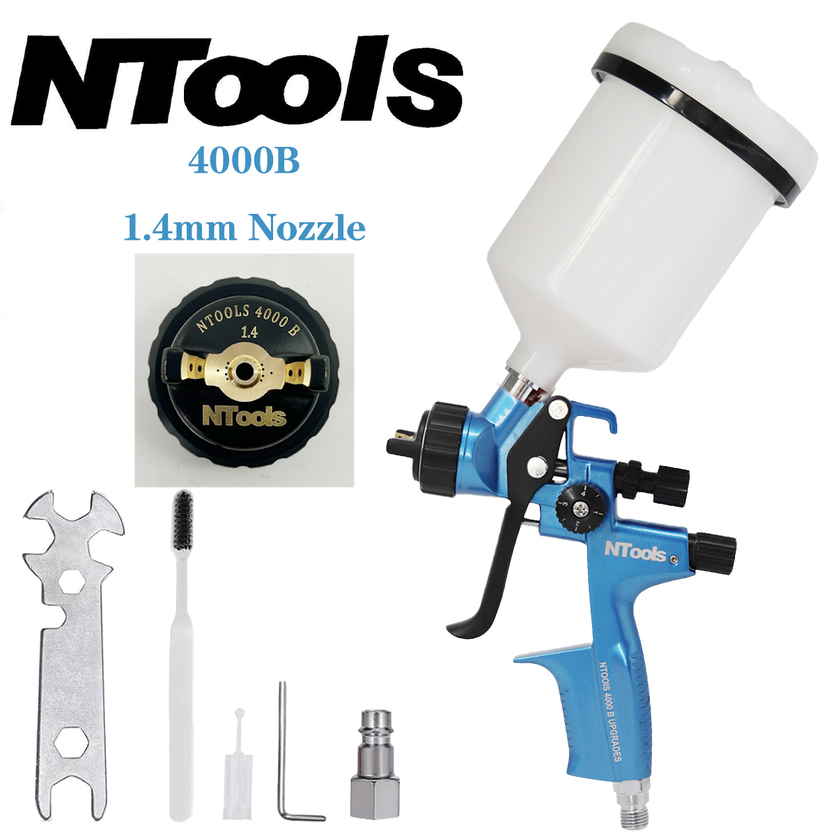 NTOOLS 4000B 1.3 caliber and 1 - Hvlp Spray Gun Gravity Feed review and price
