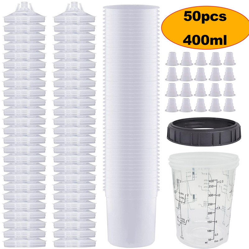 50Pcs/Set Spray Gun Paint Mixi - Hvlp Spray Gun Gravity Feed review and price
