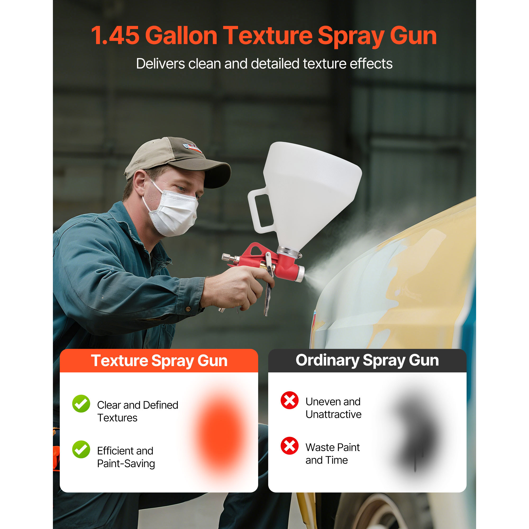SucceBuy Air Texture Spray Gun - Texture Spray Hopper Gun review and price