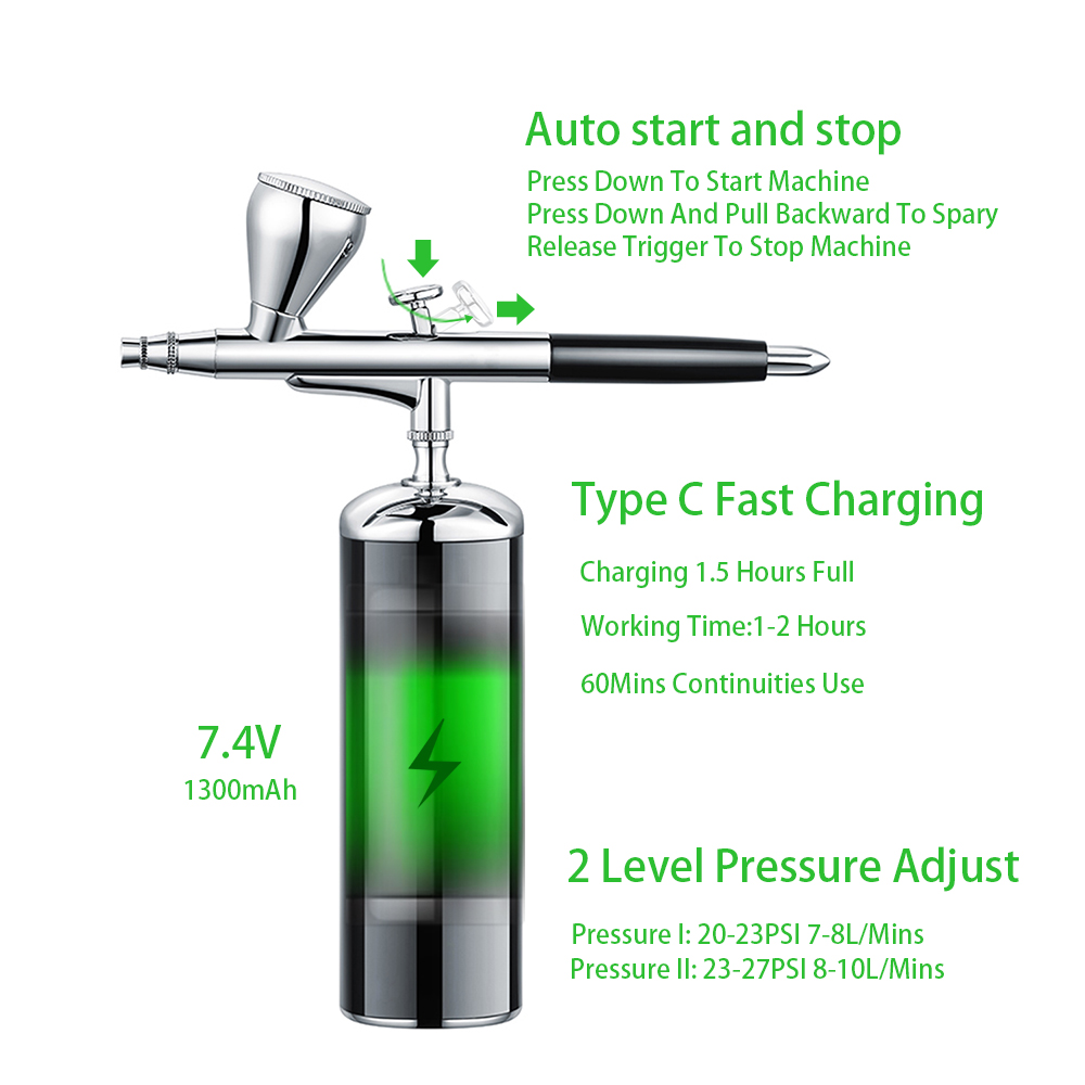 Cordless Portable Airbrush Com - Spray Gun Air Compressor Kit review and price