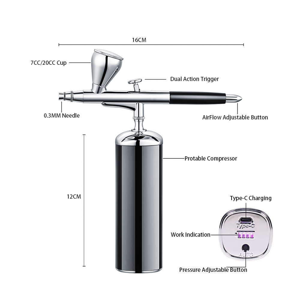 Cordless Portable Airbrush Com - Spray Gun Air Compressor Kit review and price