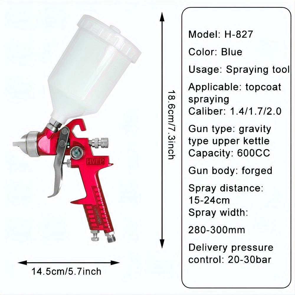 1.4mm 1.7mm 2.0mm Professional - Hvlp Spray Gun Gravity Feed review and price