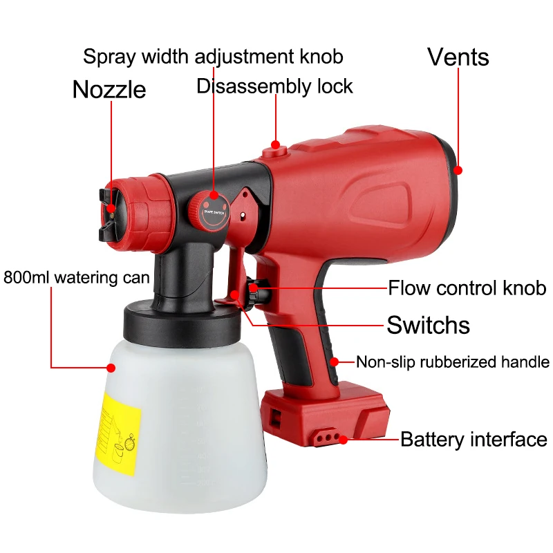800ML Cordless Electric Spray  - Cordless Paint Sprayer 20V review and price